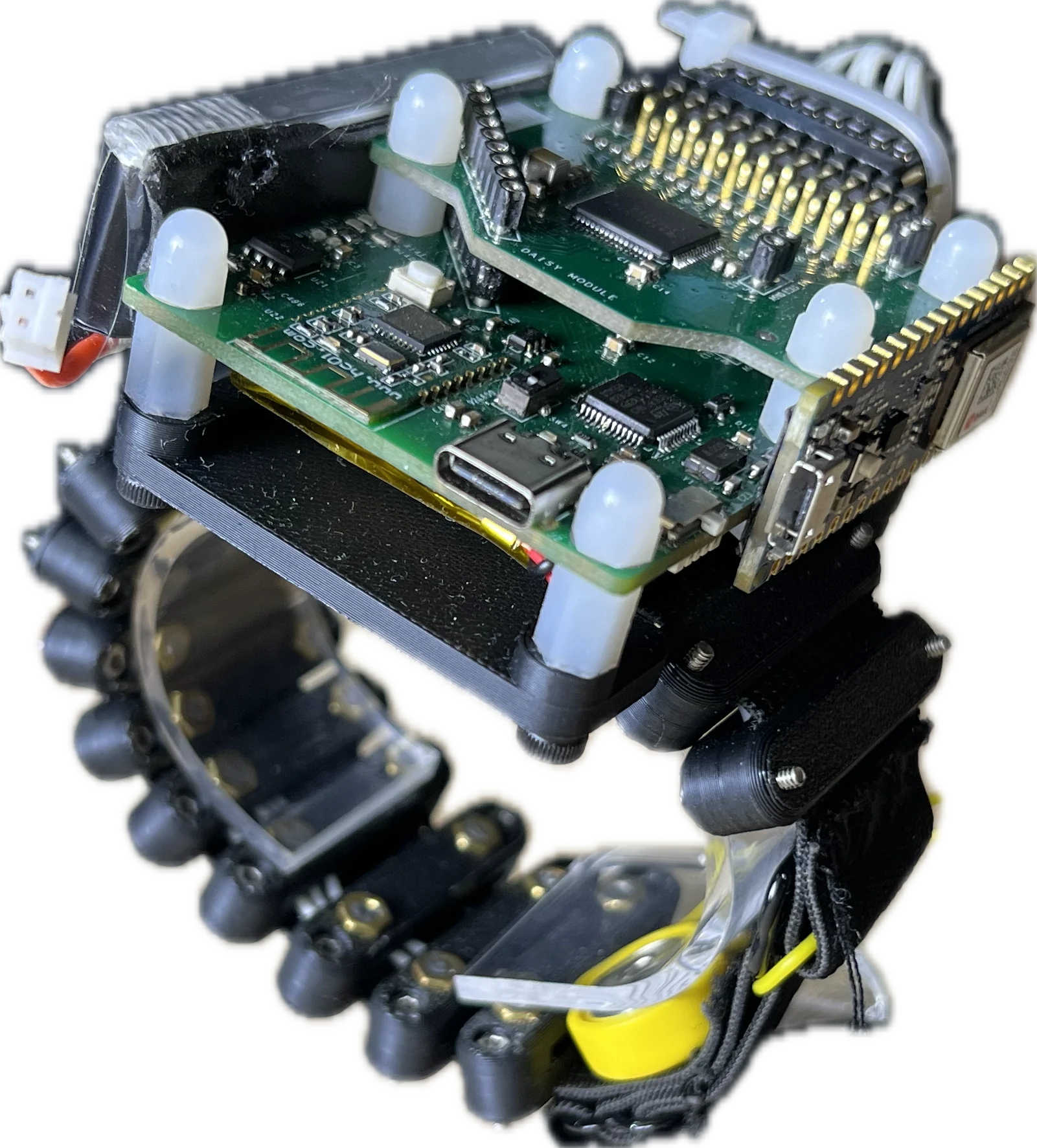 ForceBand 16-channel sEMG band — an extended build that doubles the channel count of the 8-channel design